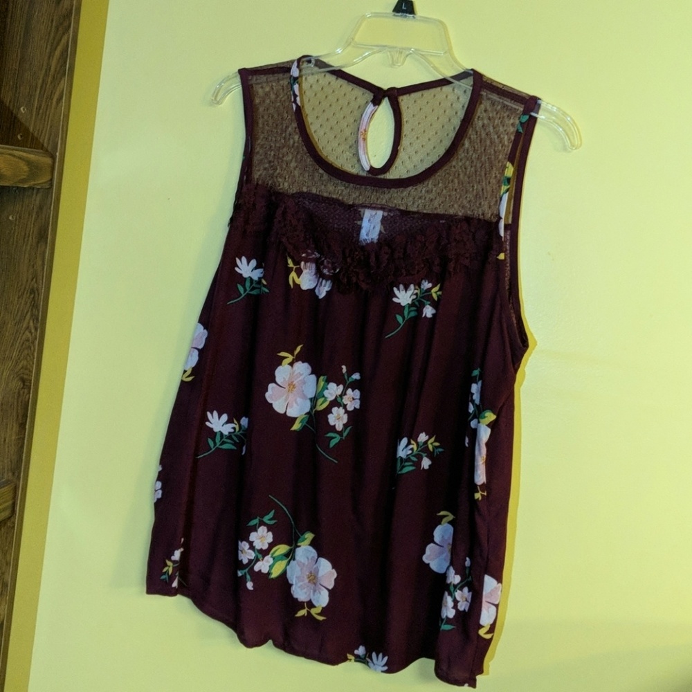 Maroon Floral tank/tunic